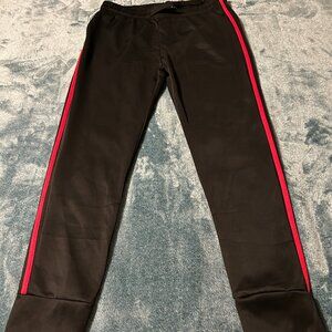 AQ Sport Black Pants w/Red Stripe on Sides. NWT